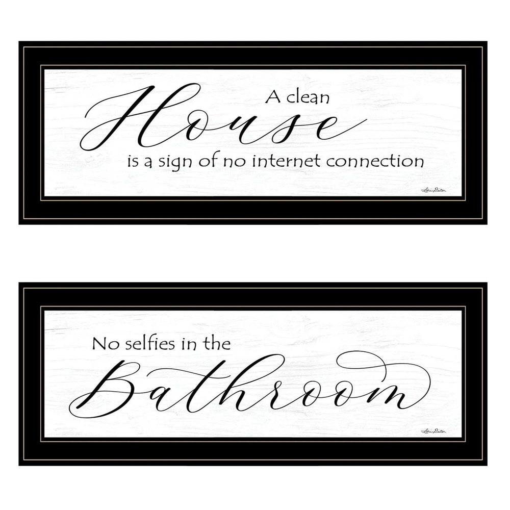Set Of Two Household Humor 3 Black Framed Print Bathroom Wall Art - Homeroots - Flyclothing LLC