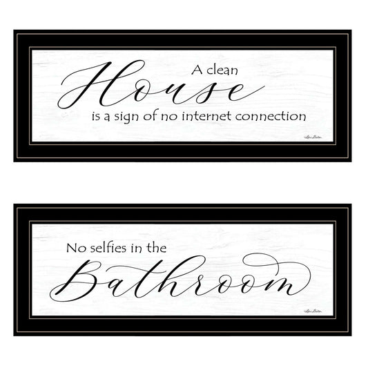 Set Of Two Household Humor 3 Black Framed Print Bathroom Wall Art - Homeroots - Flyclothing LLC