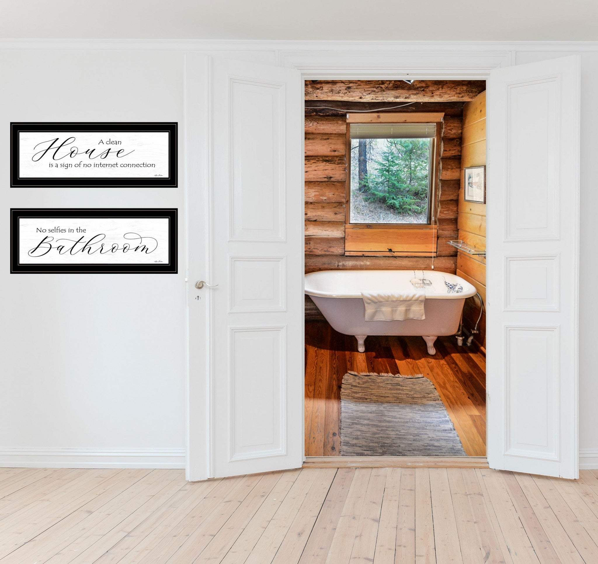 Set Of Two Household Humor 3 Black Framed Print Bathroom Wall Art - Homeroots - Flyclothing LLC