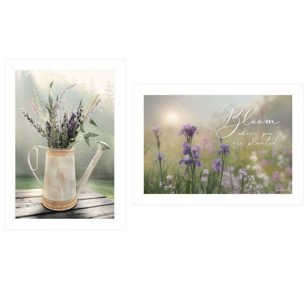 Set Of Two Bloom Where You are Planted 3 White Framed Print Wall Art - Homeroots - Flyclothing LLC