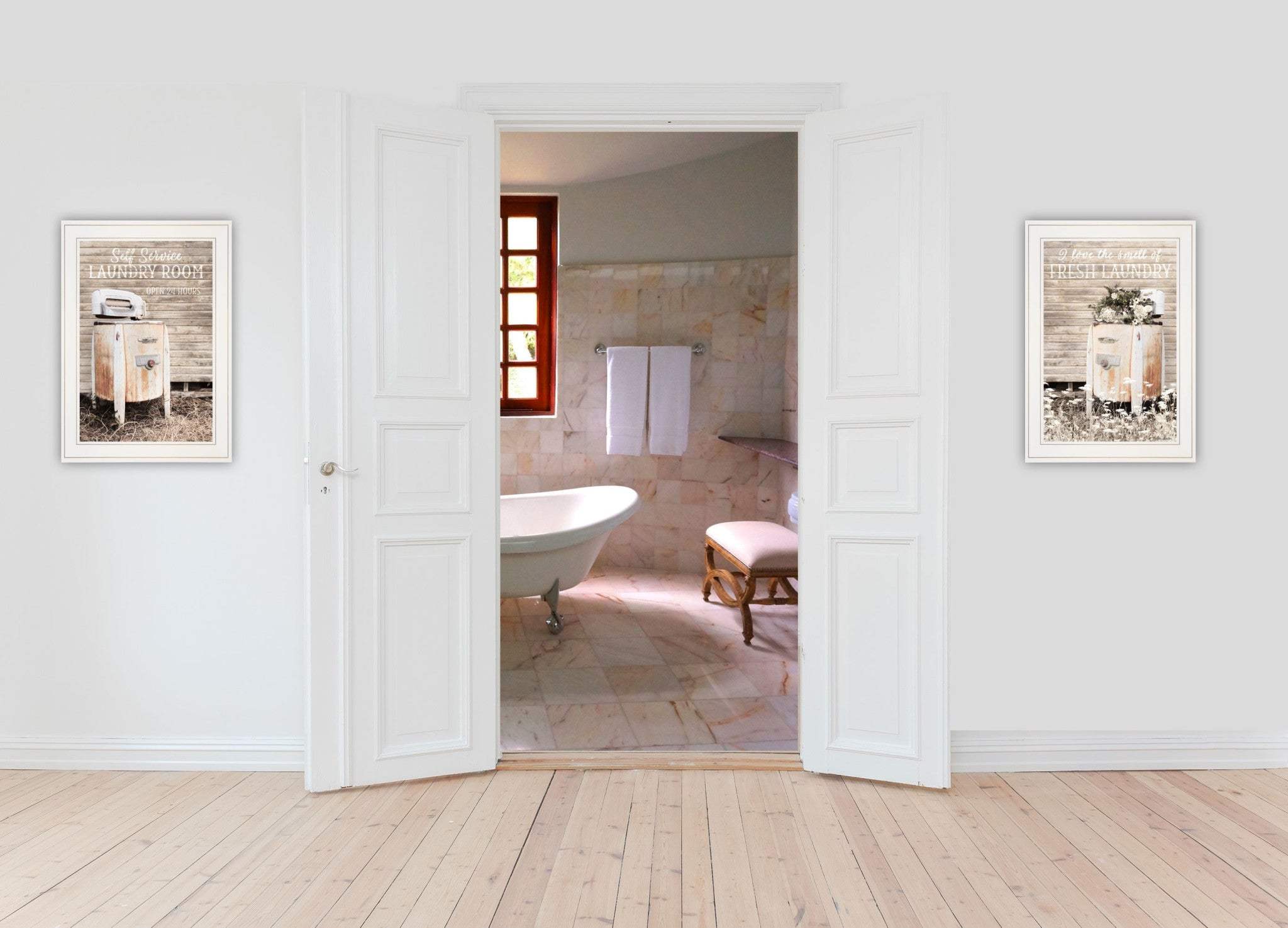 Set Of Two Laundry Room 1 White Framed Print Bathroom Wall Art - Homeroots - Flyclothing LLC