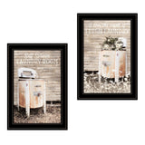 Set Of Two Laundry Room 2 Black Framed Print Bathroom Wall Art - Homeroots