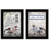Set Of Two Romantic Bicycles 2 Black Framed Print Wall Art - Homeroots - Flyclothing LLC