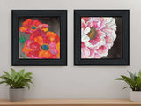 Set Of Two Blooms on Black 2 Black Framed Print Wall Art - Homeroots - Flyclothing LLC