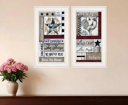 Set Of Two Family Wisdom 1 White Framed Print Wall Art - Homeroots - Flyclothing LLC