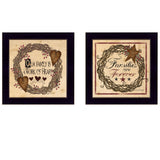 Set Of Two Family Wisdom II Black Framed Print Wall Art - Homeroots