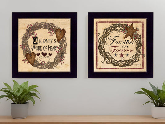 Set Of Two Family Wisdom II Black Framed Print Wall Art