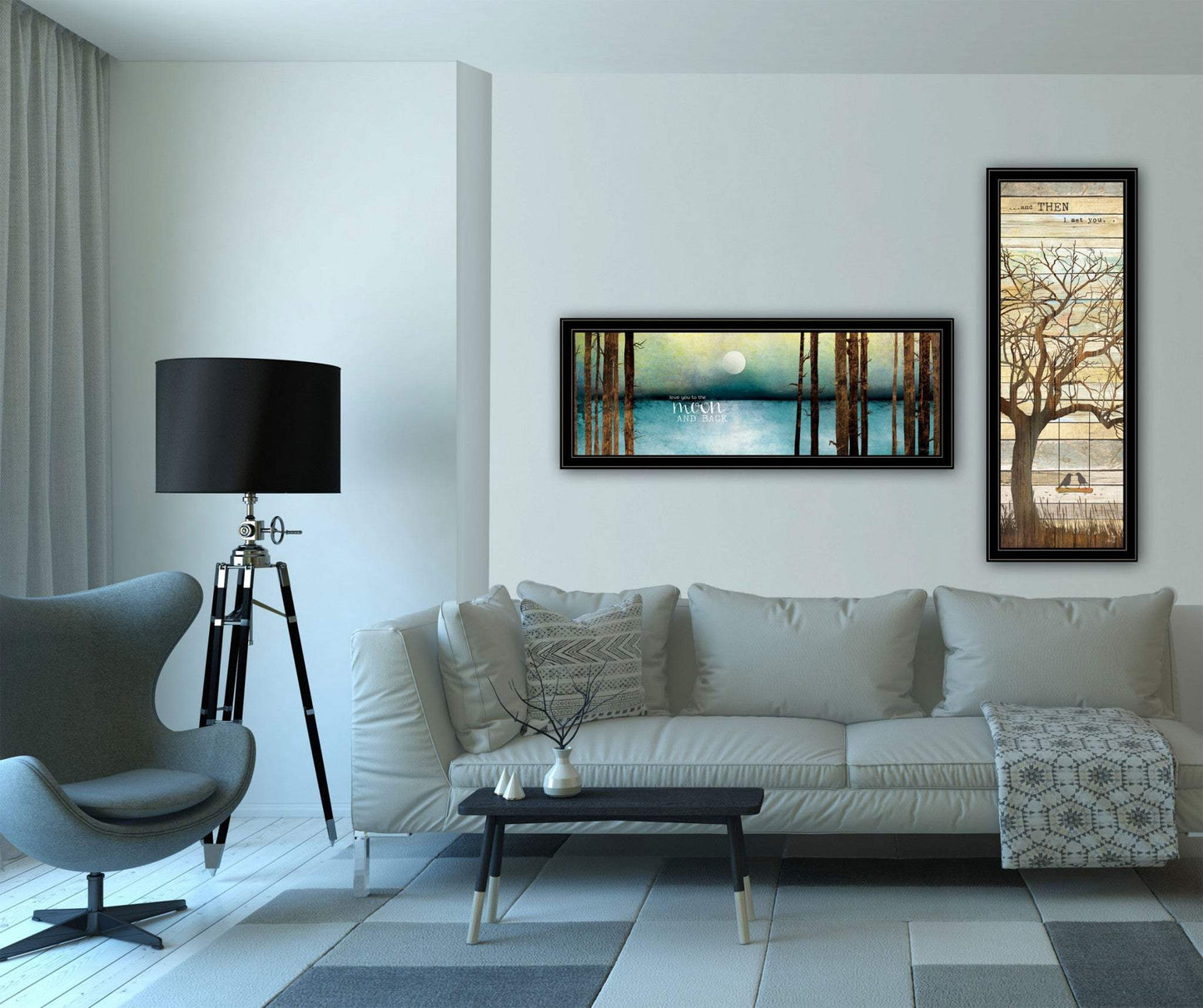 Set Of Two I met You or Living your Dreams 1 Black Framed Print Wall Art - Homeroots - Flyclothing LLC
