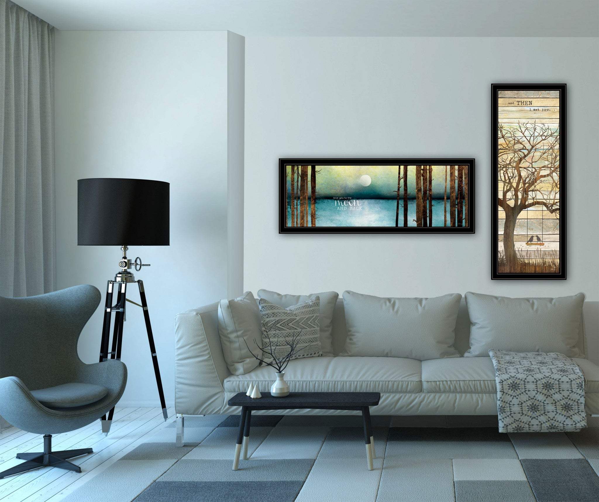 Set Of Two I met You or Living your Dreams 1 Black Framed Print Wall Art - Homeroots - Flyclothing LLC
