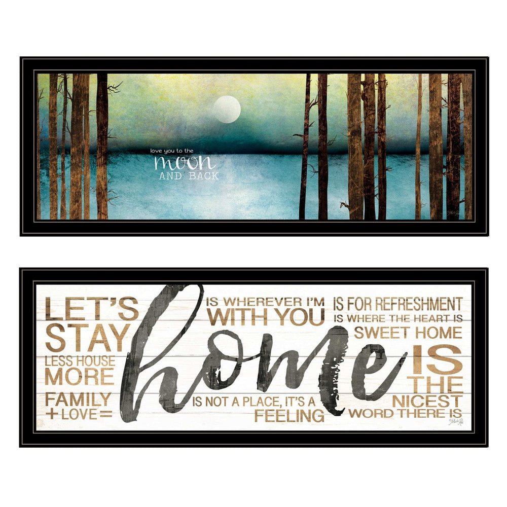 Set Of Two Love or Home 1 Black Framed Print Wall Art - Homeroots - Flyclothing LLC