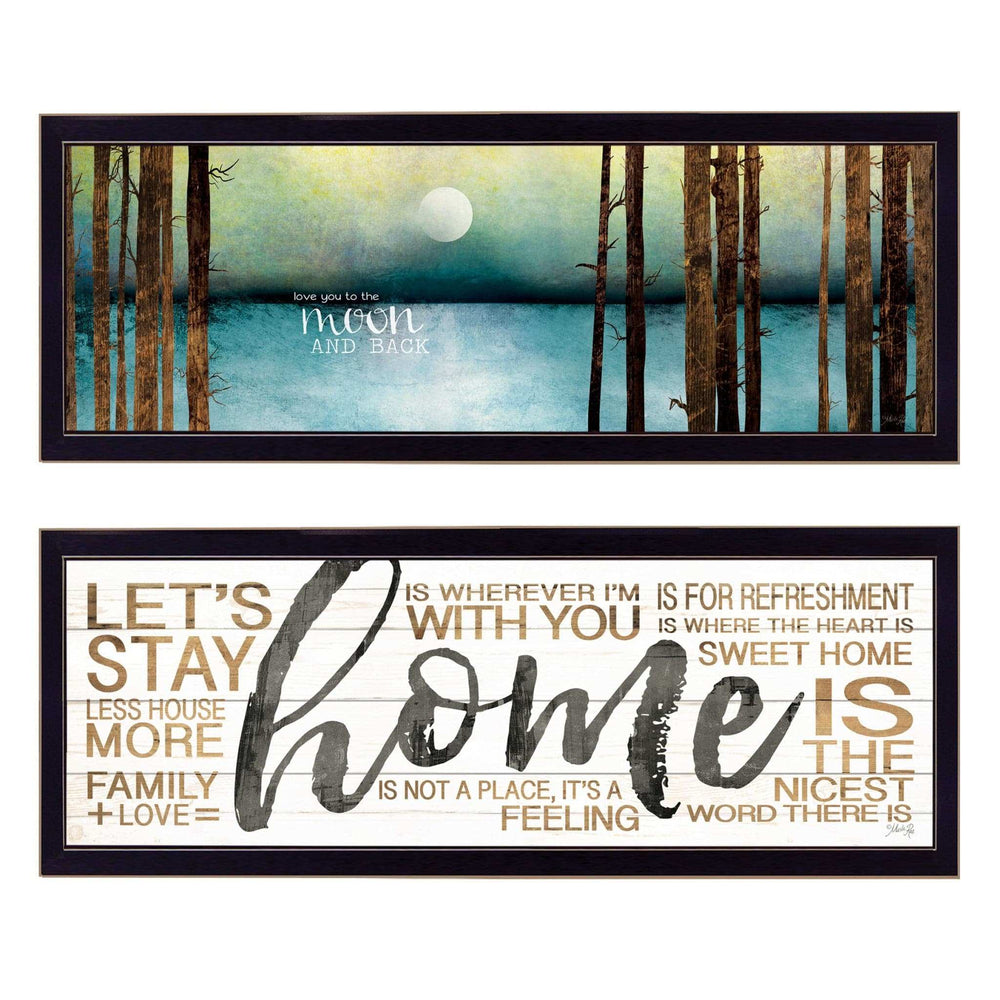 Set Of Two Love or Home 2 Black Framed Print Wall Art - Homeroots - Flyclothing LLC