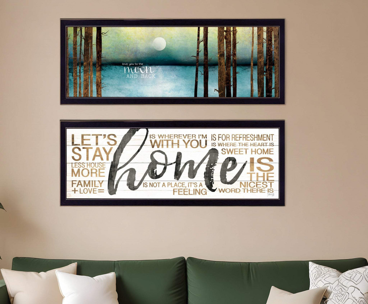 Set Of Two Love or Home 2 Black Framed Print Wall Art - Homeroots - Flyclothing LLC