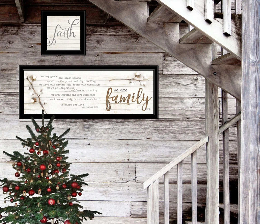 Set Of Two We are Family 1 Black Framed Print Wall Art - Homeroots - Flyclothing LLC