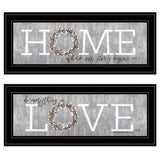Set Of Two Where Our Story Begins 2 Black Framed Print Wall Art - Homeroots - Flyclothing LLC
