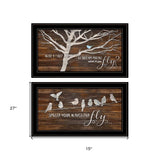 Set Of Two Spread Your Wings 2 Black Framed Print Wall Art - Homeroots - Flyclothing LLC