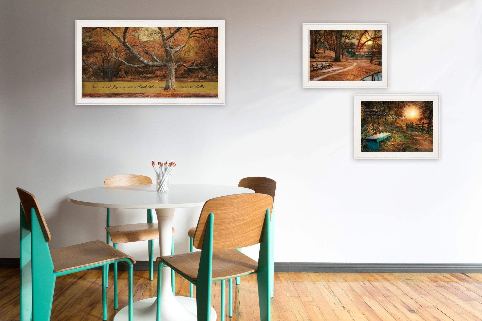 Set Of Three Tranquil Spaces 1 White Framed Print Wall Art - Homeroots - Flyclothing LLC