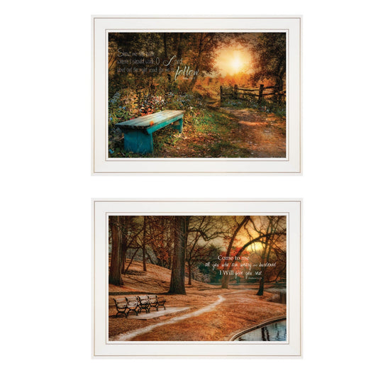 Set Of Two Resting Places 1 White Framed Print Wall Art - Homeroots
