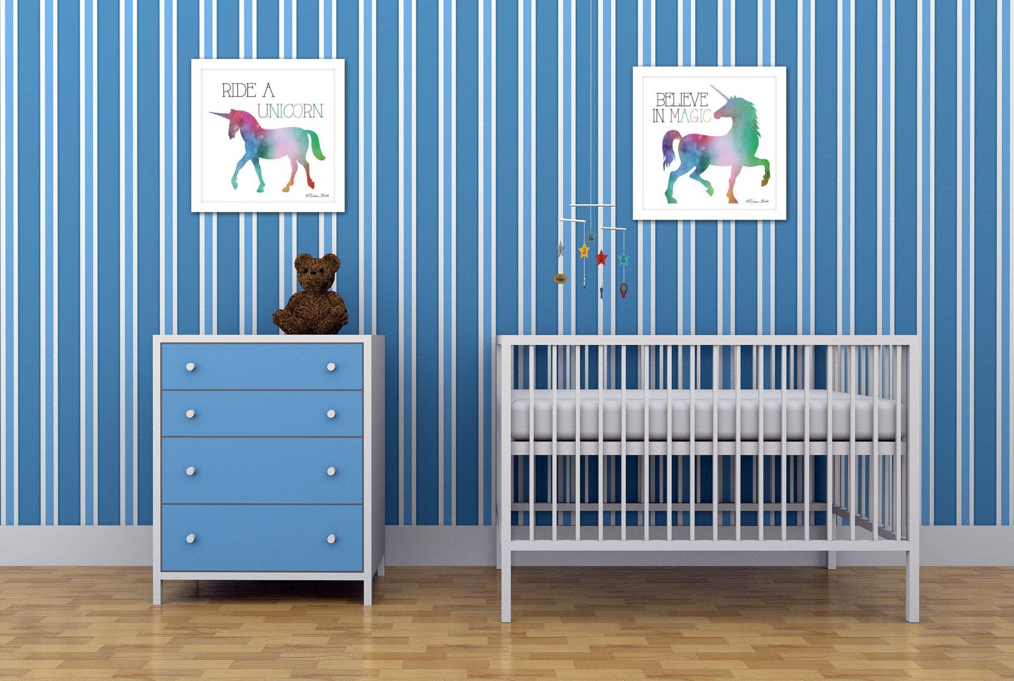 Set Of Two Believe in Magic White Framed Print Wall Art - Homeroots - Flyclothing LLC
