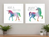 Set Of Two Believe in Magic White Framed Print Wall Art - Homeroots - Flyclothing LLC