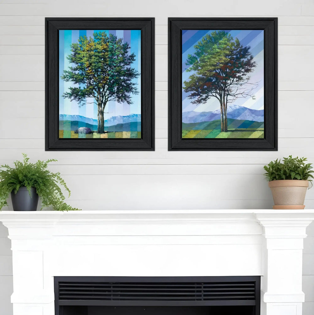 Set Of Two Catching Light as Time Passes 1 Black Framed Print Wall Art - Homeroots