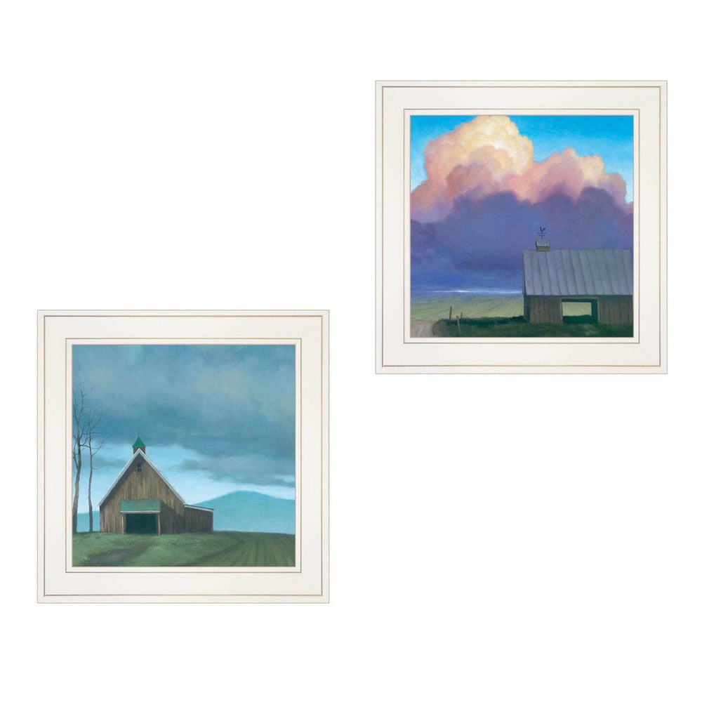 Set Of Two Two Barnscapes 1 White Framed Print Wall Art - Homeroots - Flyclothing LLC