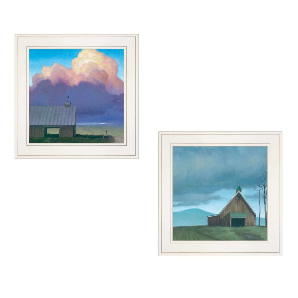 Set Of Two Two Barnscapes 1 White Framed Print Wall Art - Homeroots - Flyclothing LLC