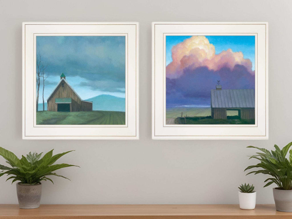 Set Of Two Two Barnscapes 1 White Framed Print Wall Art - Homeroots - Flyclothing LLC