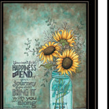 Set Of Two Enjoy the Little Things or Happiness 2 Black Framed Print Wall Art - Homeroots - Flyclothing LLC