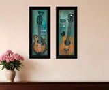Set Of Two Tune my Heart and I will Sing 2 Black Framed Print Wall Art - Homeroots - Flyclothing LLC