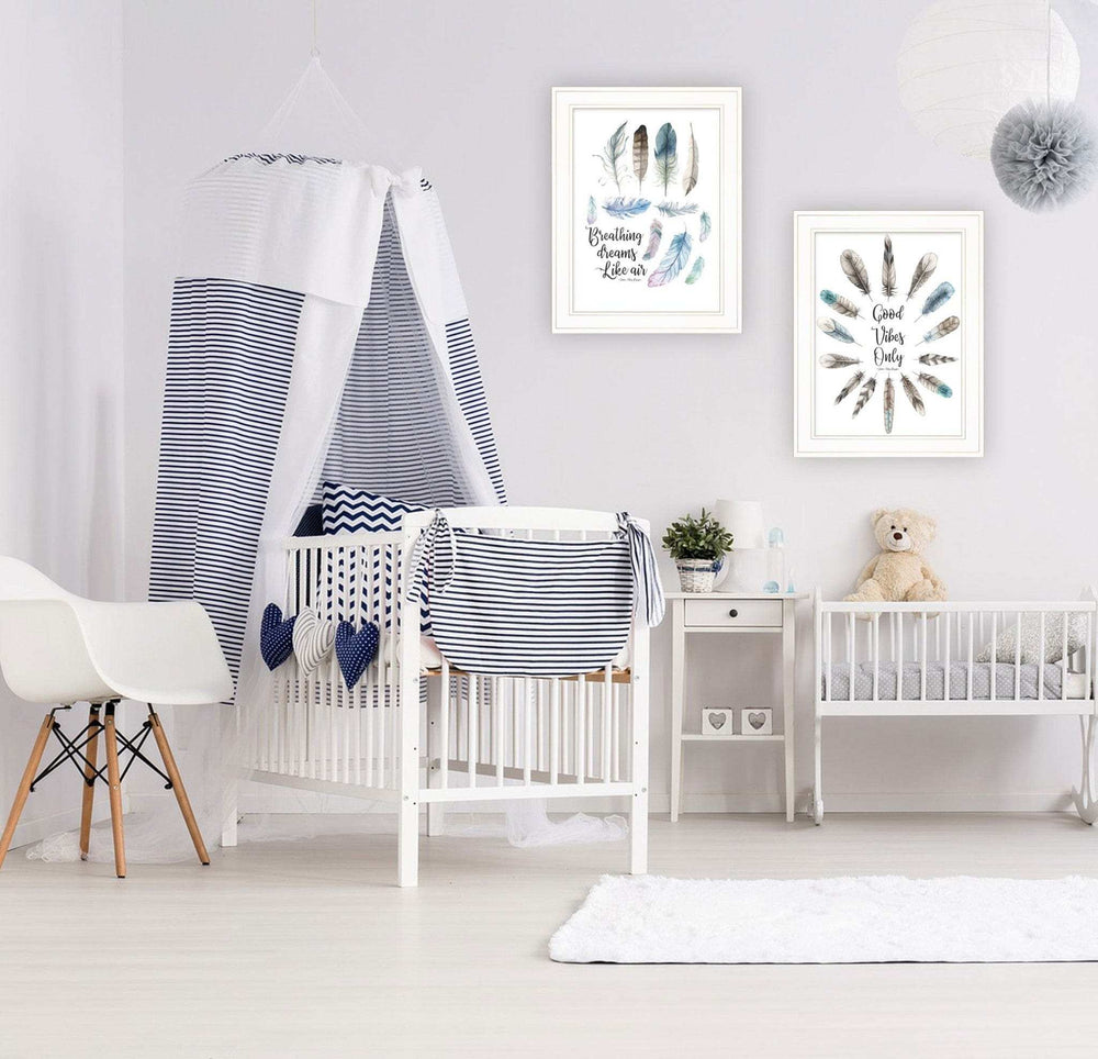 Set Of Two Good Vibes 1 White Framed Print Wall Art - Homeroots - Flyclothing LLC