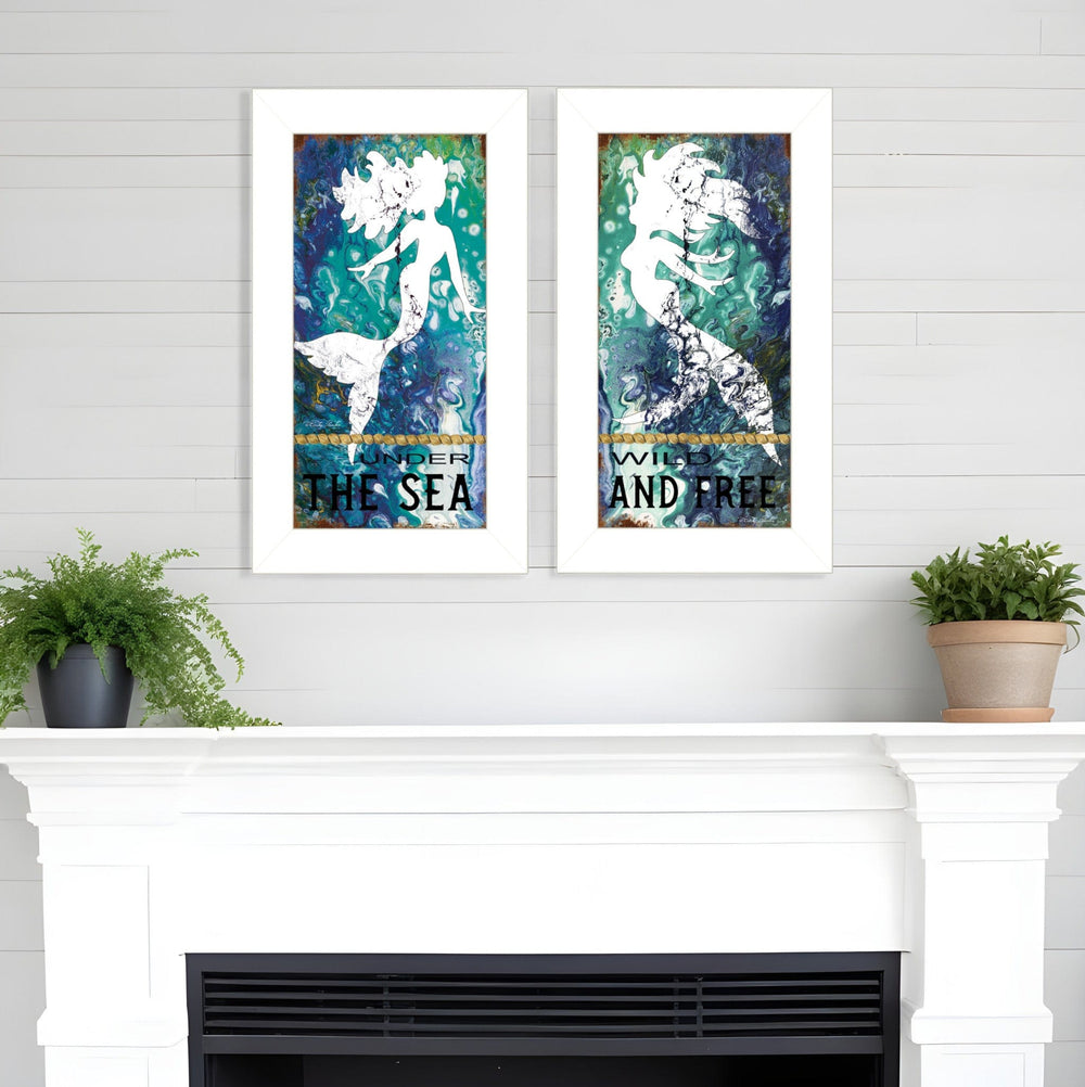 Set Of Two Under The Sea 1 White Framed Print Wall Art - Homeroots