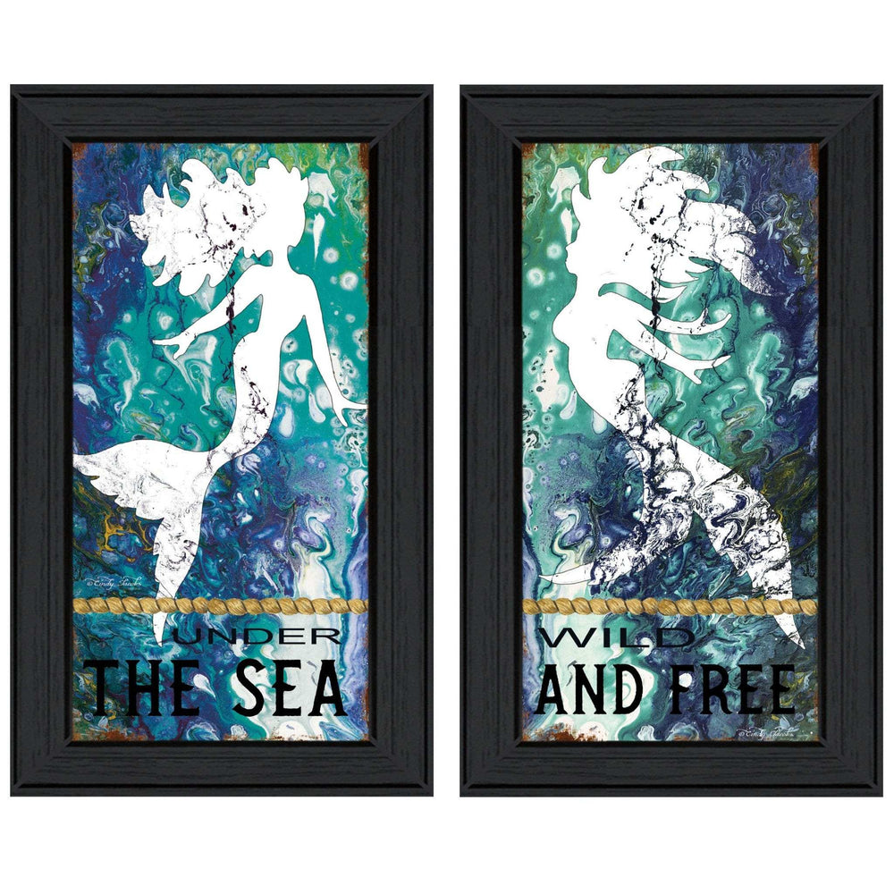 Set Of Two Under The Sea 2 Black Framed Print Wall Art - Homeroots - Flyclothing LLC