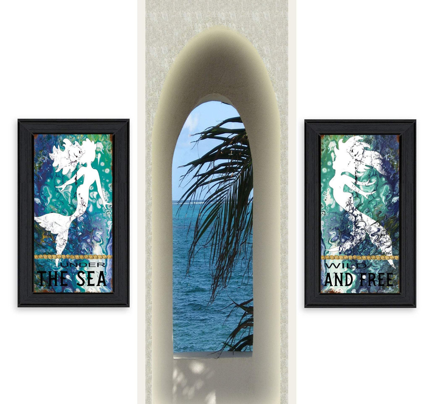 Set Of Two Under The Sea 2 Black Framed Print Wall Art - Homeroots - Flyclothing LLC
