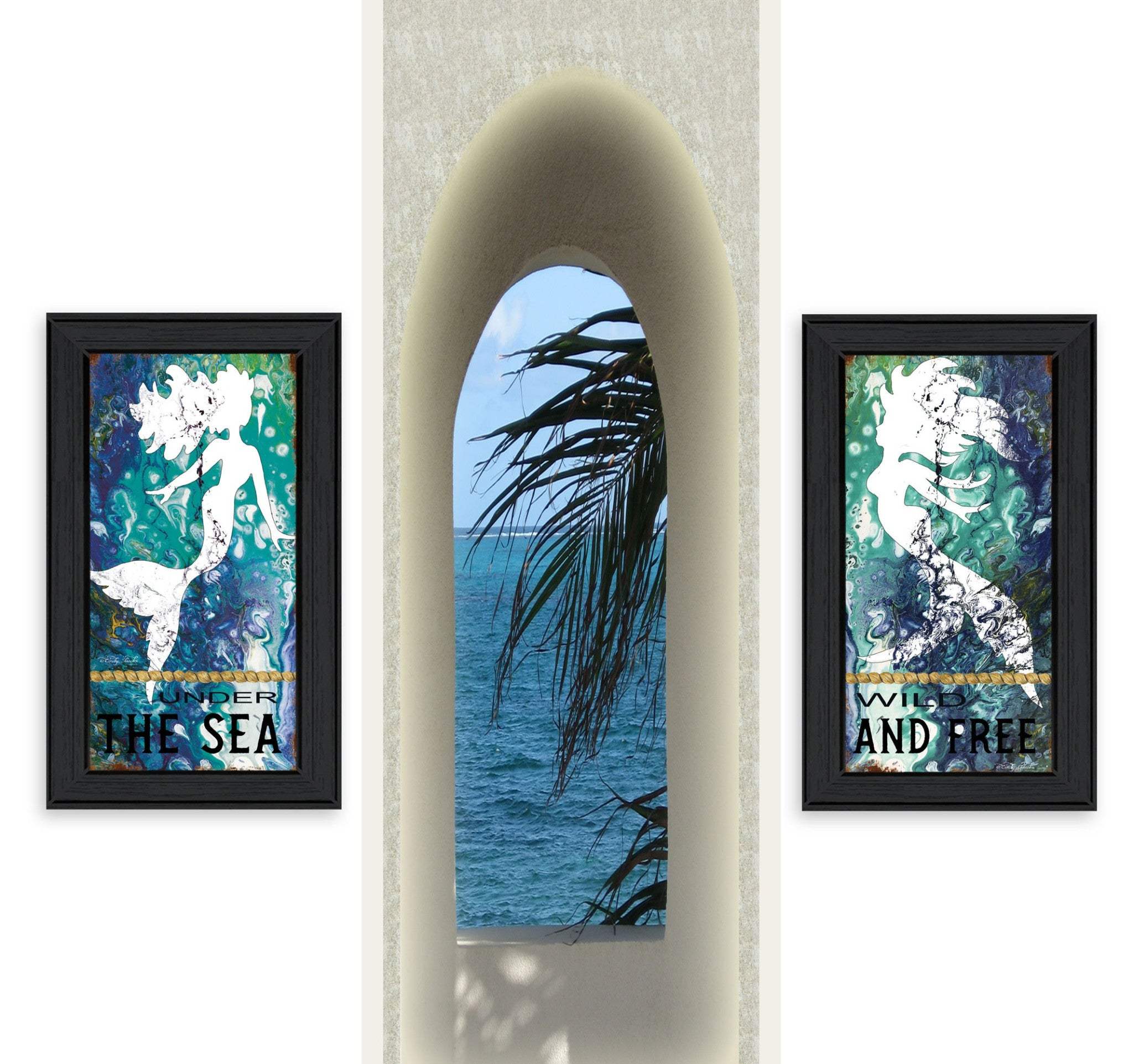 Set Of Two Under The Sea 2 Black Framed Print Wall Art - Homeroots - Flyclothing LLC