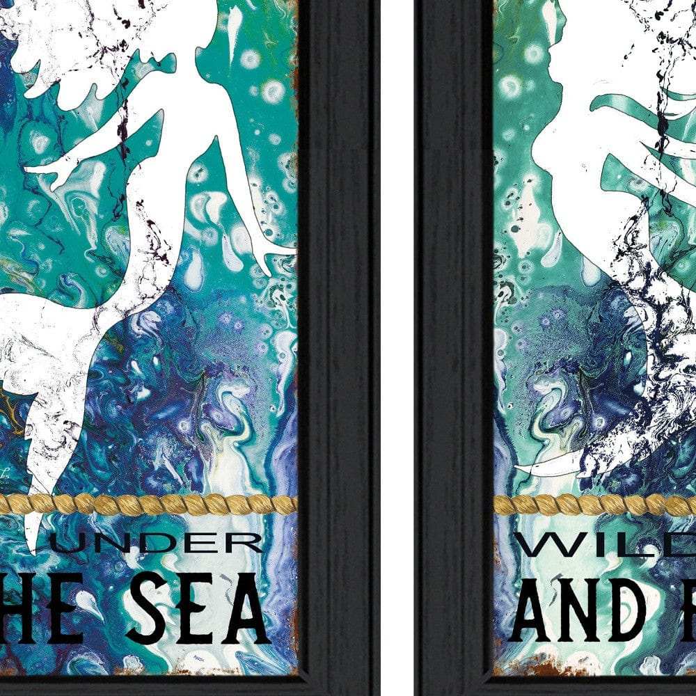 Set Of Two Under The Sea 2 Black Framed Print Wall Art - Homeroots - Flyclothing LLC