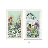 Set Of Two Floral Field 1 White Framed Print Wall Art - Homeroots - Flyclothing LLC
