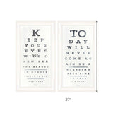 Set Of Two Eye Charts 3 White Framed Print Wall Art - Homeroots - Flyclothing LLC