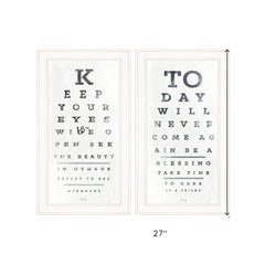 Set Of Two Eye Charts 3 White Framed Print Wall Art