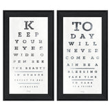 Set Of Two Eye Charts 4 Black Framed Print Wall Art - Homeroots