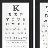 Set Of Two Eye Charts 4 Black Framed Print Wall Art - Homeroots
