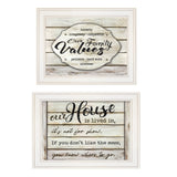 Set Of Two Family Values 1 White Framed Print Wall Art - Homeroots