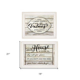 Set Of Two Family Values 1 White Framed Print Wall Art - Homeroots - Flyclothing LLC