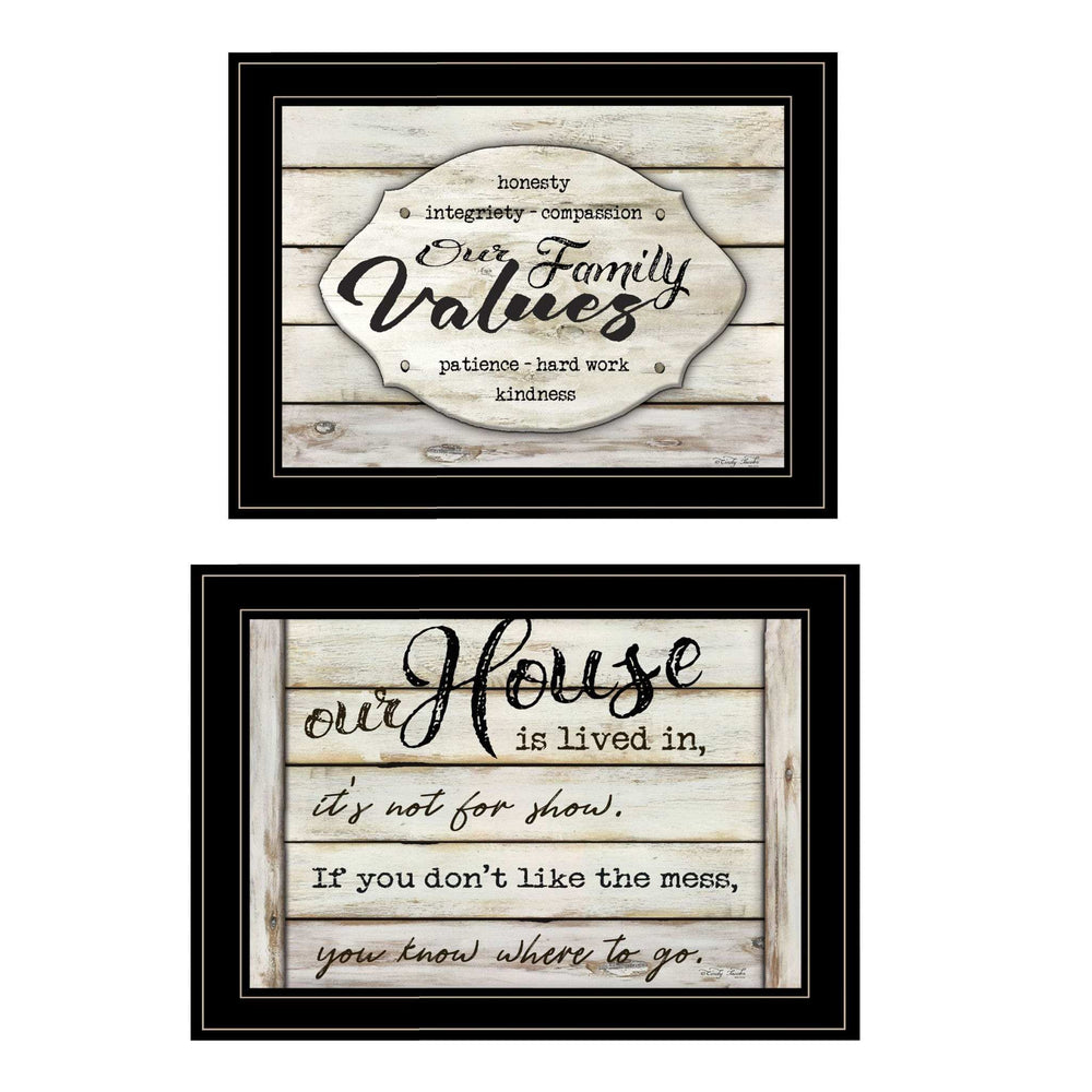 Set Of Two Family Values 2 Black Framed Print Wall Art - Homeroots - Flyclothing LLC