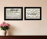 Set Of Two Family Values 2 Black Framed Print Wall Art - Homeroots