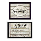 Set Of Two Family Values 3 Black Framed Print Wall Art - Homeroots - Flyclothing LLC