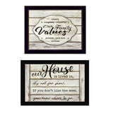 Set Of Two Family Values 3 Black Framed Print Wall Art - Homeroots