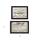 Set Of Two Family Values 3 Black Framed Print Wall Art - Homeroots - Flyclothing LLC
