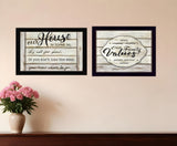 Set Of Two Family Values 3 Black Framed Print Wall Art - Homeroots