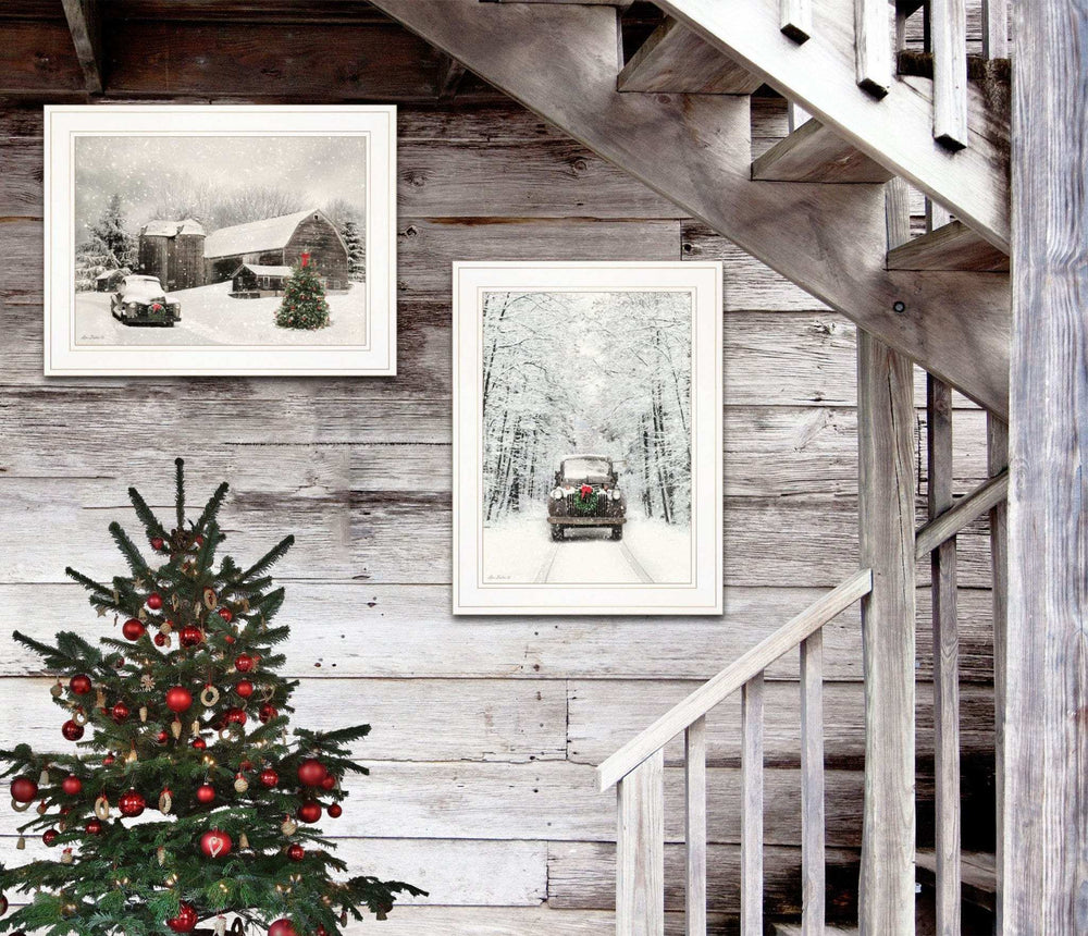 Set Of Two Antique Christmas 1 White Framed Print Wall Art - Homeroots - Flyclothing LLC