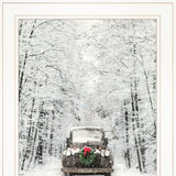 Set Of Two Antique Christmas 1 White Framed Print Wall Art - Homeroots
